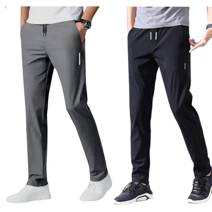 Combo of 2 Men's Sports Regular Fit Lycra Hot Track Pant with Two Side Pockets ( Black + Grey )